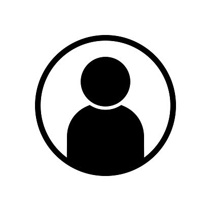 User avatar profile icon black vector illustration website or app member UI button